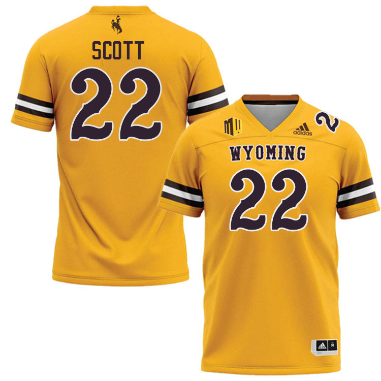 Wyoming Cowboys #22 Sam Scott College Football Jerseys,Uniforms-Gold Wyoming Cowboys #22 Sam Scott College Football Jerseys,Uniforms-Gold